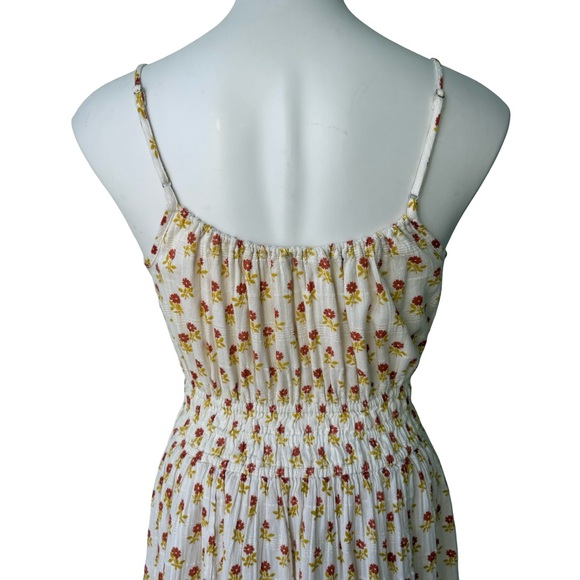 Sophia Cami Midi Dress in Wild Calendula Block-Print in Antique Cream, Sz S - Picture 12 of 15